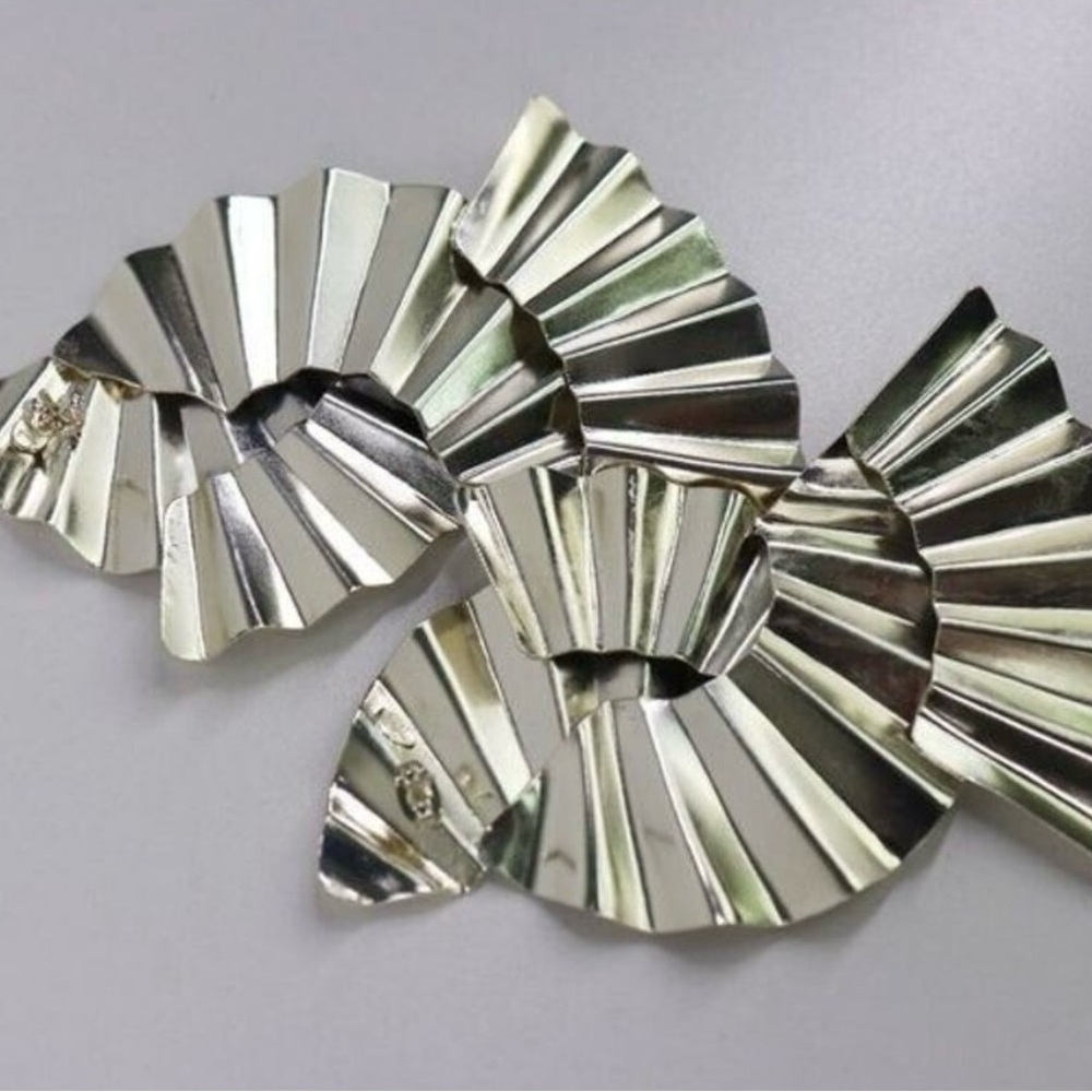 Silver Geometric Earrings - image 5